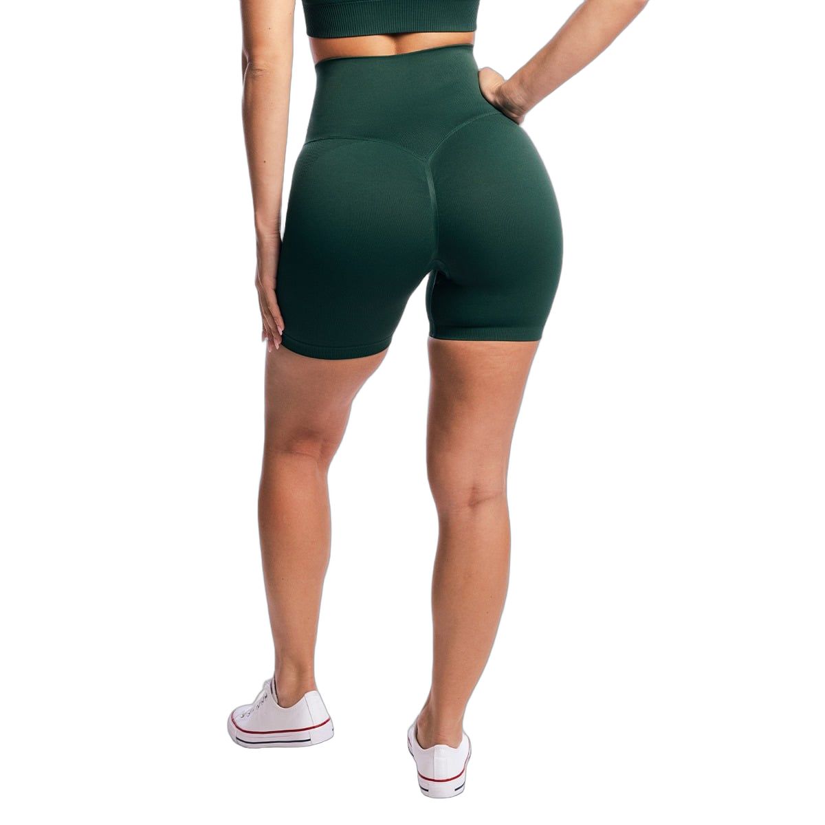 GymBeam Shorts Damen nahtlos mit hoher Taille und Slim Fit in Forest