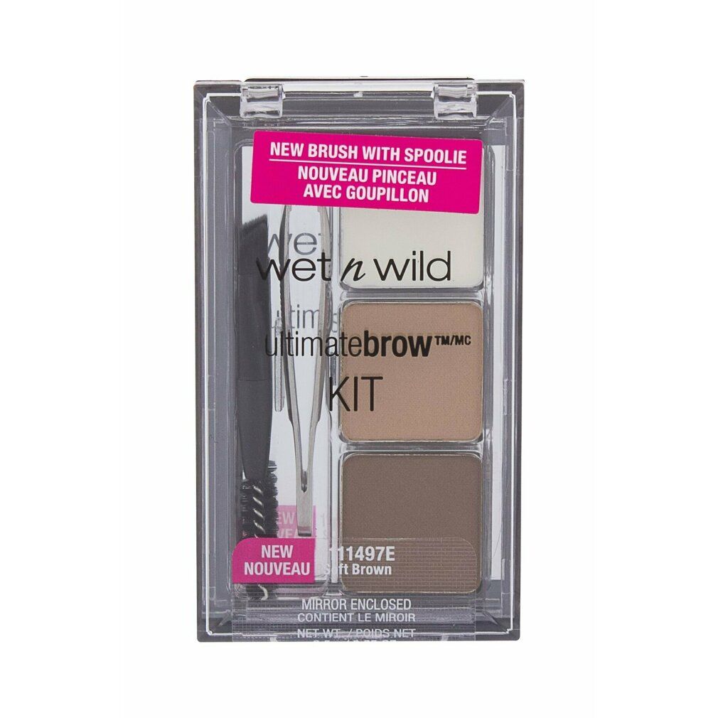 Augenbrauen-Kit mit drei Farbtönen, Pinsel, Pinzette und Applikator. "Wet n Wild Ultimate Brow Kit". Soft Brown.