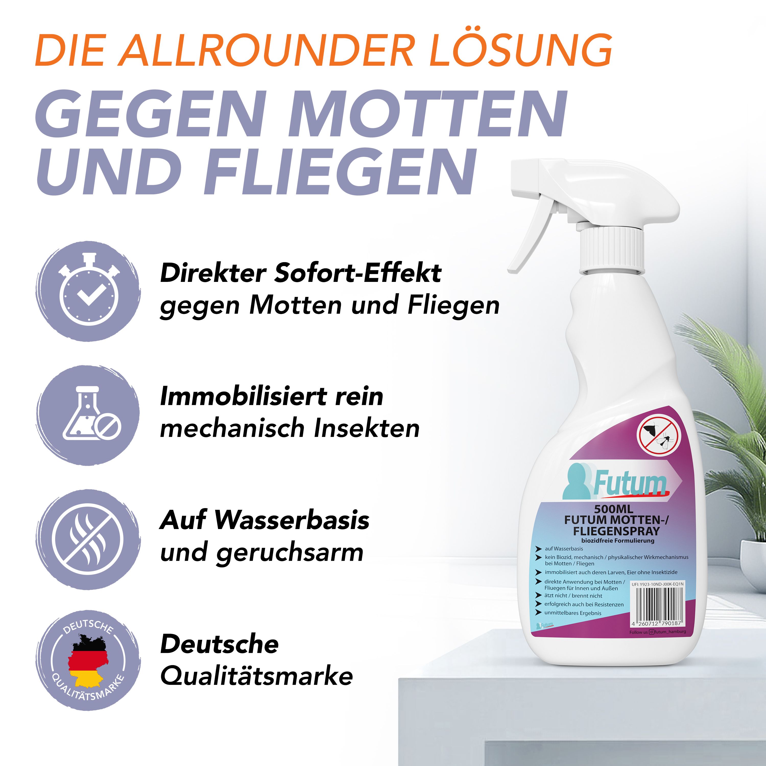 FUTUM 500ml Motten- / Fliegenspray