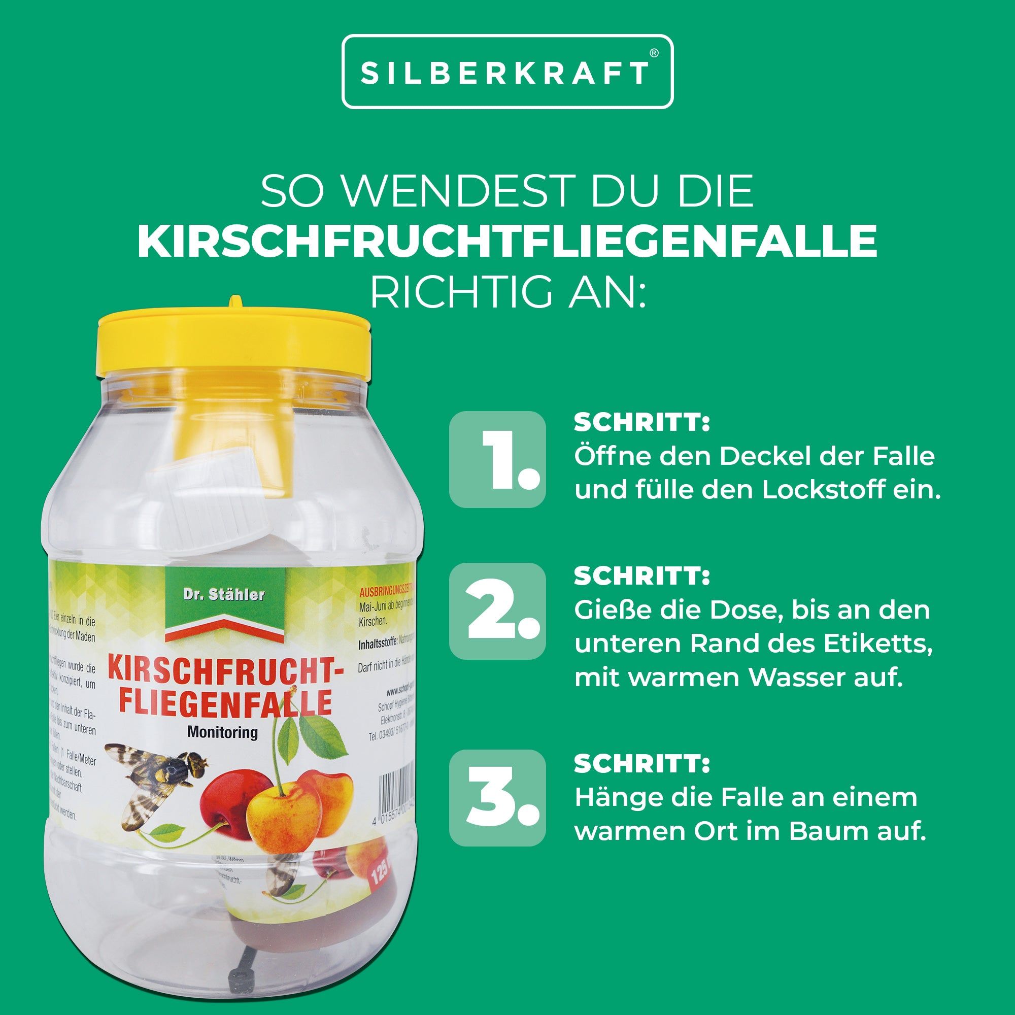 SILBERKRAFT Kirschfruchtfliegenfalle Nachfüllpack