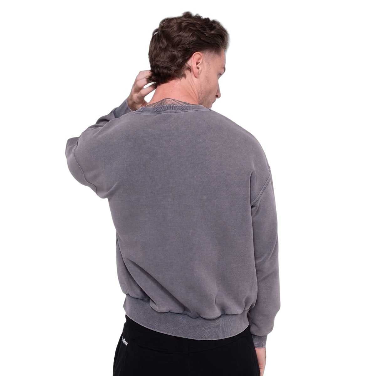 GymBeam Sweatshirt Herren Oversized ohne Kapuze in Grau Spike