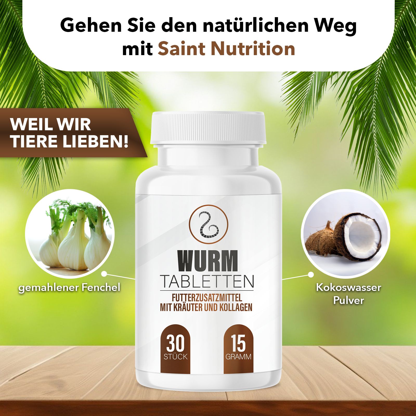Saint Nutrition® | Wurm Tabletten | für Tiere