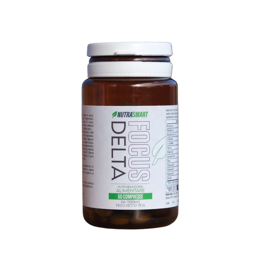 Nutrasmart Focus Delta - Integratore Nootropo con Bacopa Monnieri, Rodiola Rosea e Coenzima Q10