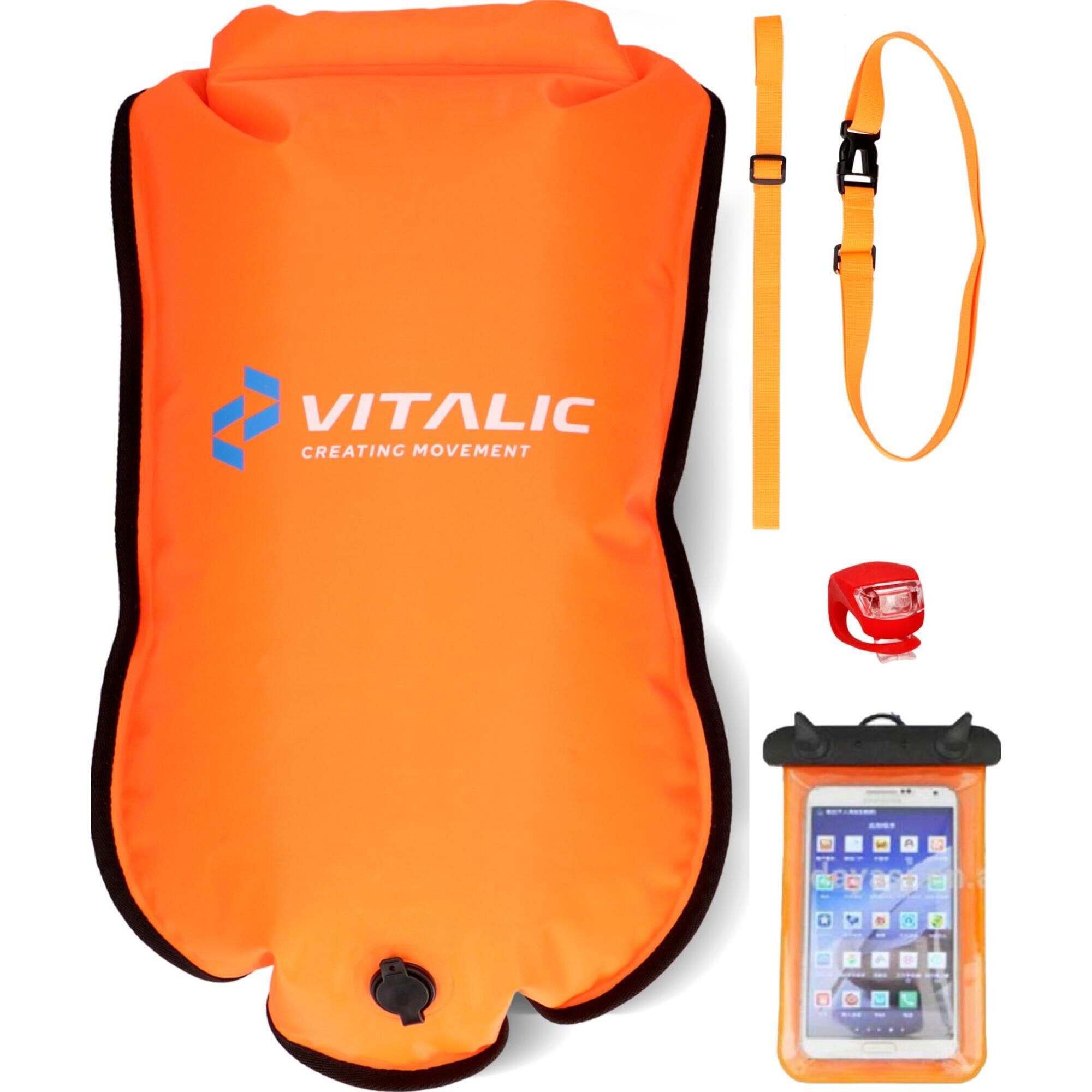 VITALIC Boa da nuoto per acque libere – Boa gonfiabile con Drybag 1 St