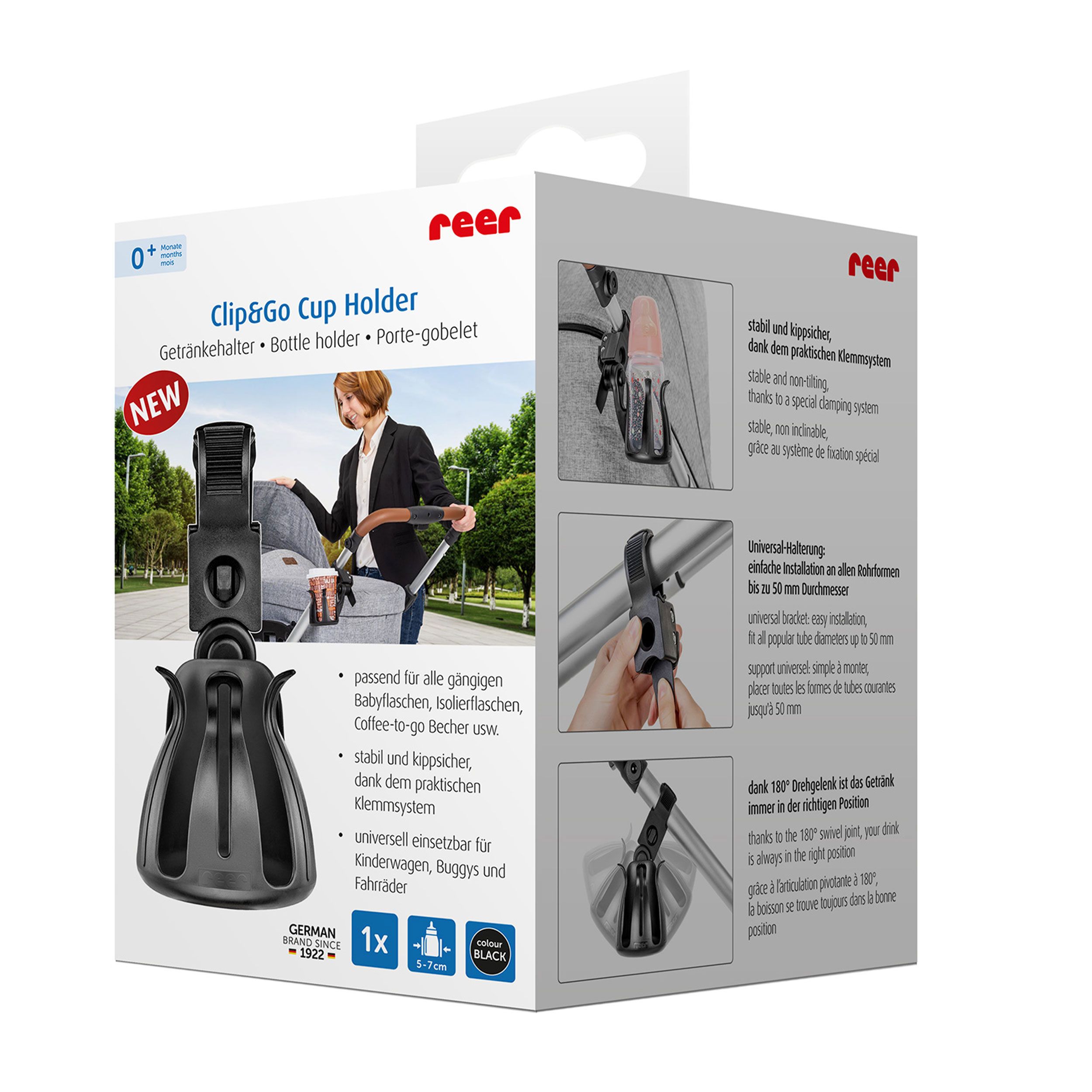 reer Clip&Go Cup Holder Getränkehalter für Kinderwagen