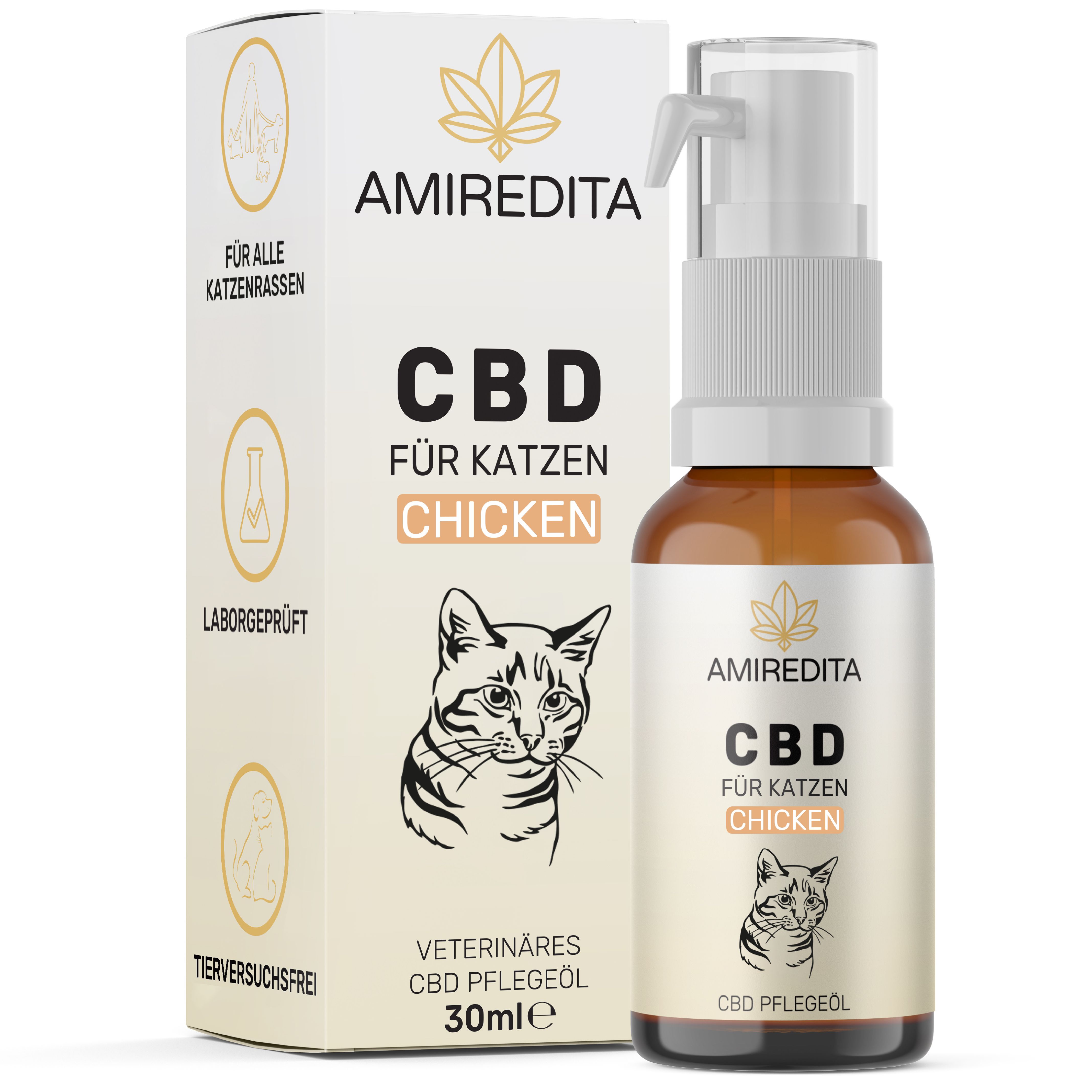 Amiredita CBD Öl Katzen 750mg - Huhnaroma