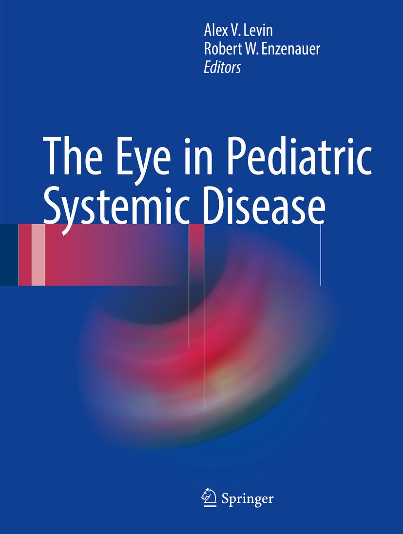 Buchcover: "The Eye in Pediatric Systemic Disease". Titel in Weiß auf blauem Hintergrund. Autoren und Springer-Logo.