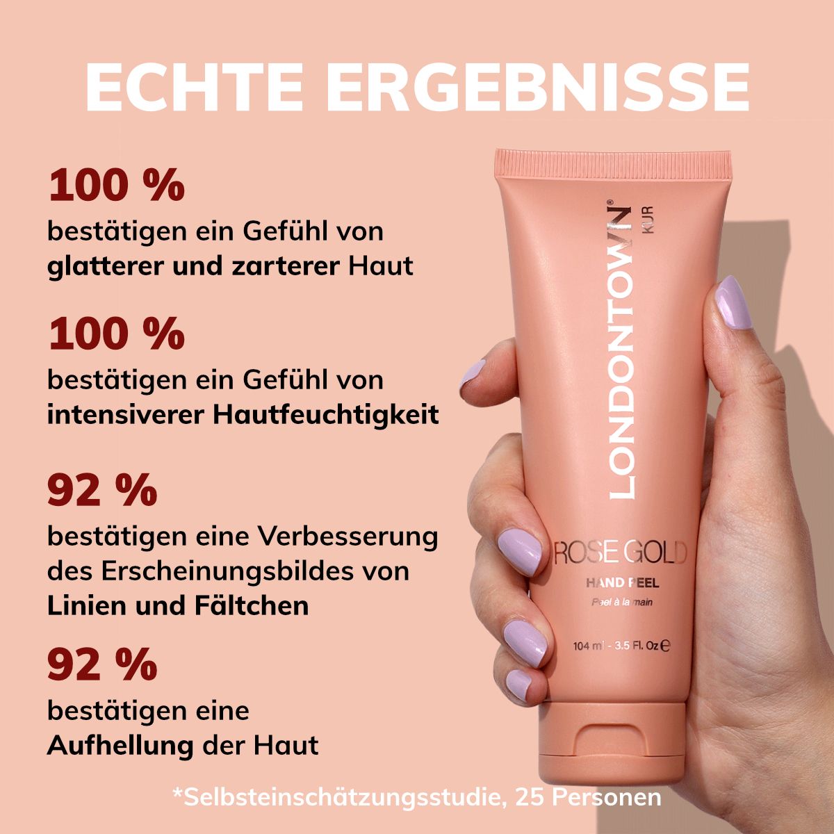 LONDONTOWN kur Rose Gold Hand Peel Peel-off-Handmaske