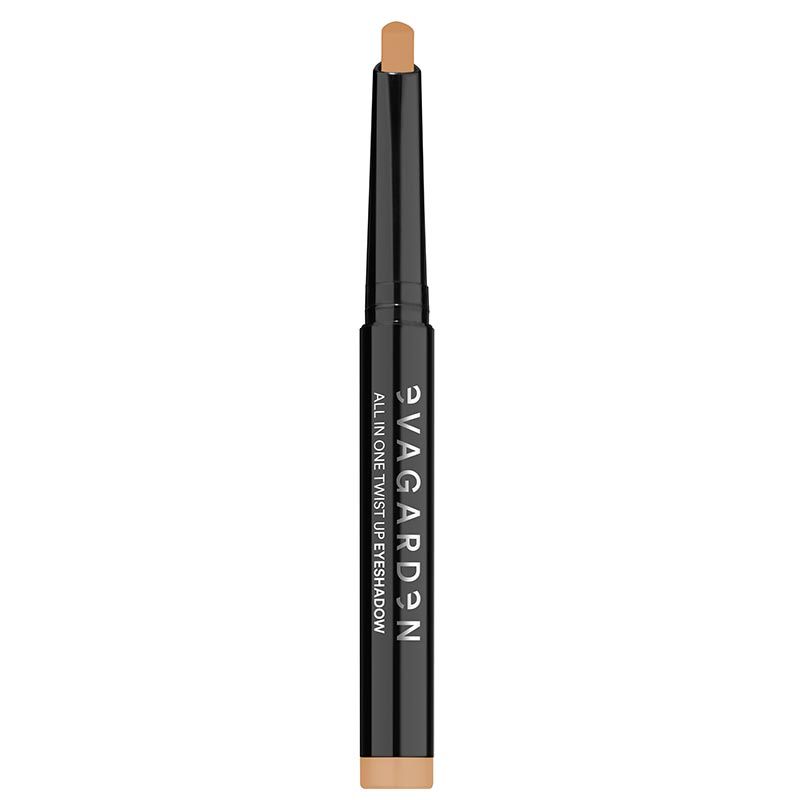 Stift-Lidschatten. Schwarzer Stift mit beigefarbener Spitze. Aufschrift: Eva Garden All in One Twist Up Eyeshadow.