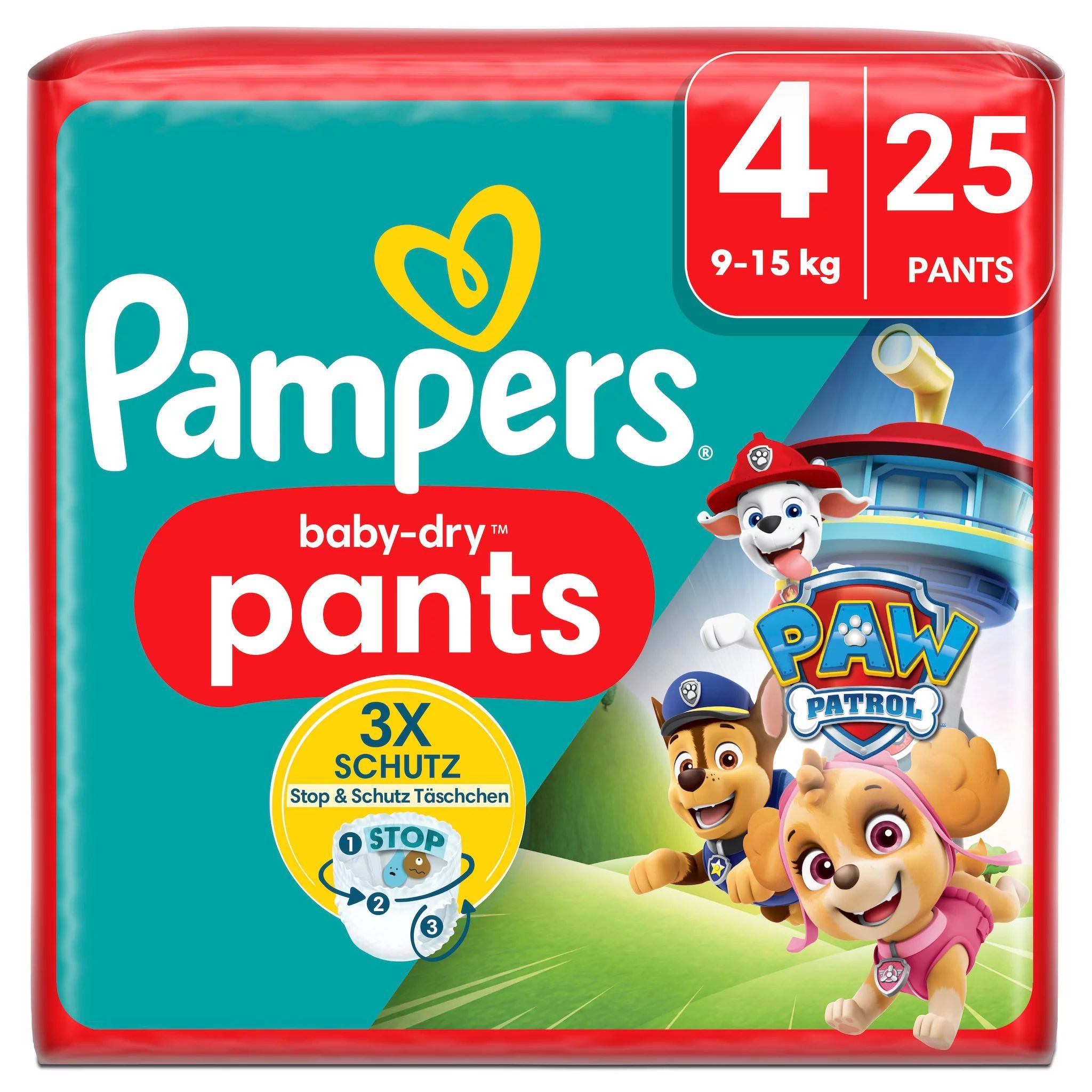 Pampers Baby Dry Pants Gr.4 Maxi 9-15kg Single Pack Paw Patrol Windeln 25 St