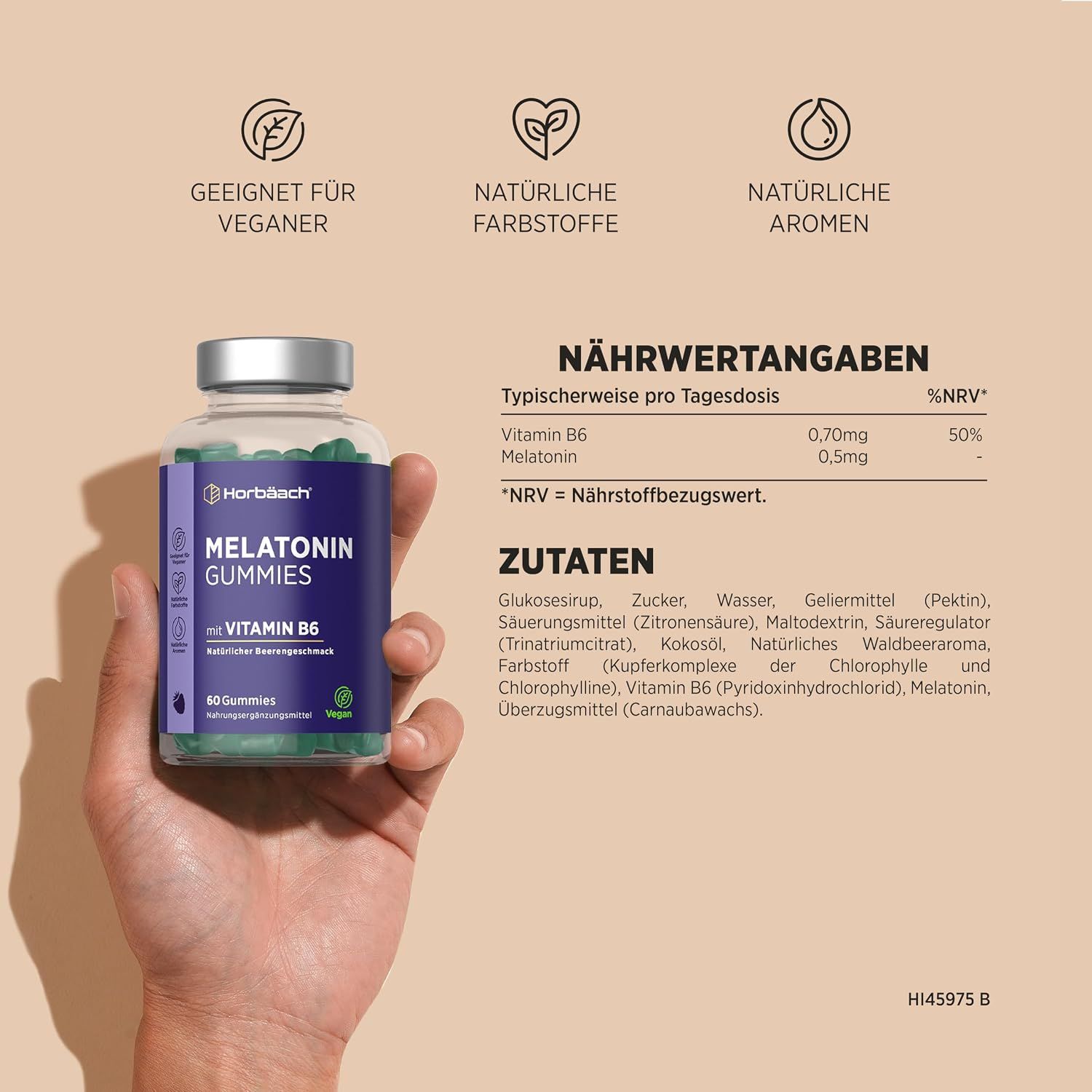 Horbäach Melatonin mit Vitamin B6
