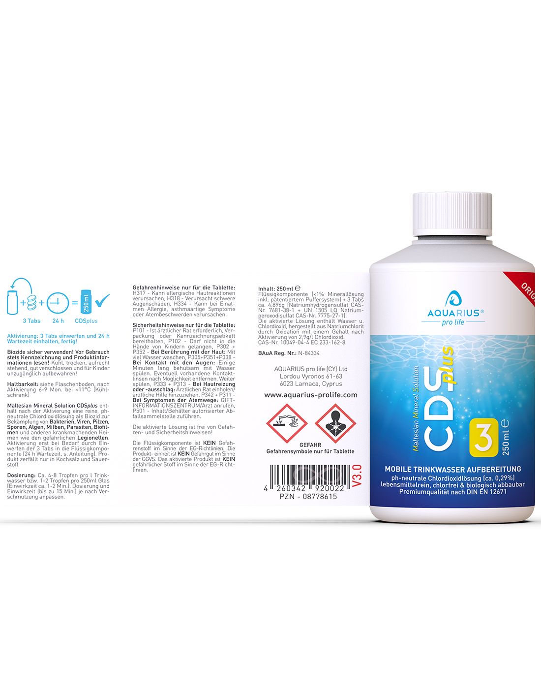 AQUARIUS pro life - CDSplus | CDS/CDL Chlordioxid-Lösung