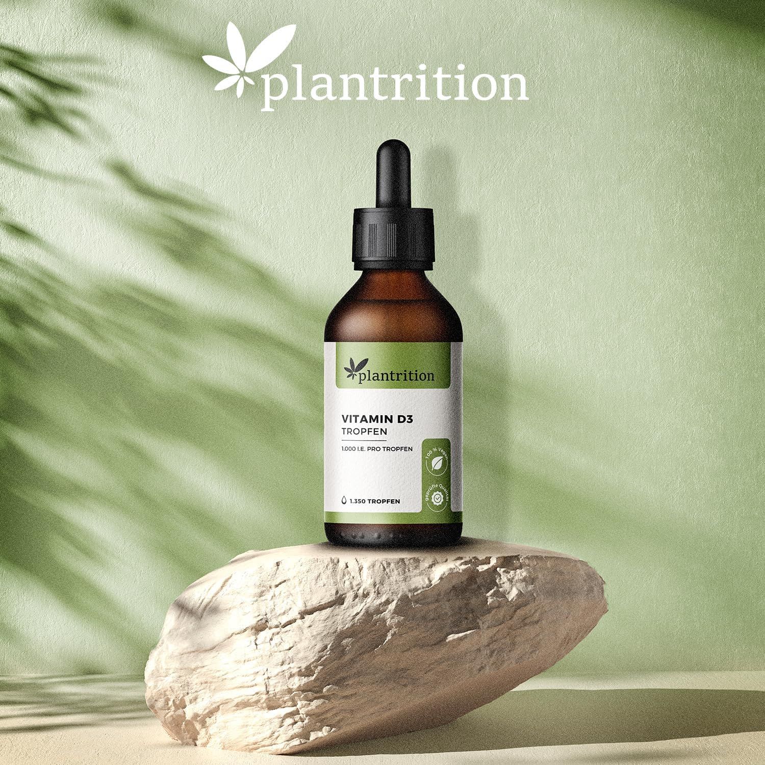 plantrition Vitamin D3 Tropfen Vegan 1000IE pro Tropfen