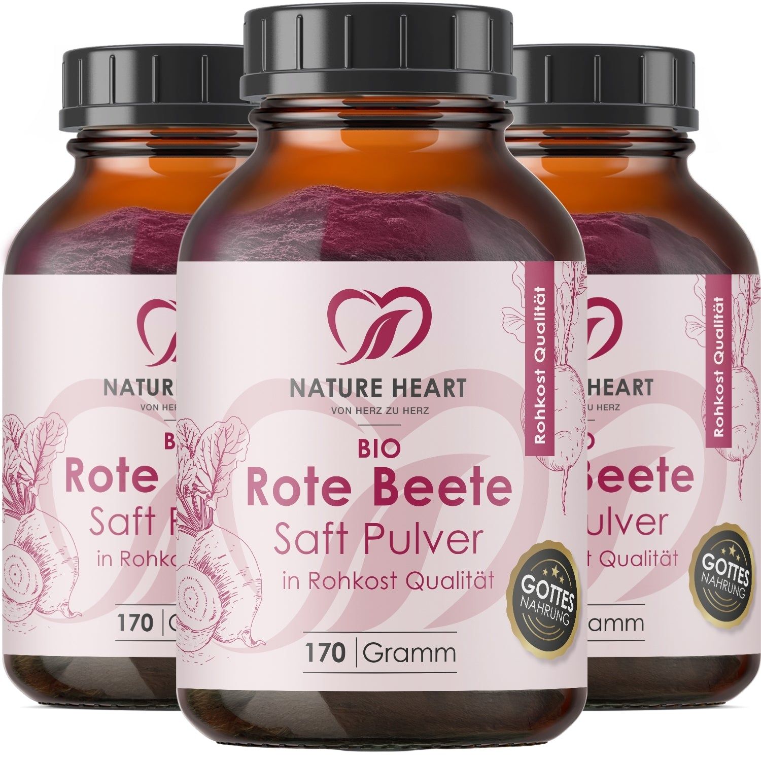 Nature Heart BIO Rote Beete - Saftpulver 3x170 g Pulver