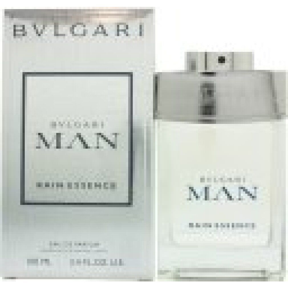 Bvlgari Man Rain Essence Eau de Parfum Spray und Verpackung.
