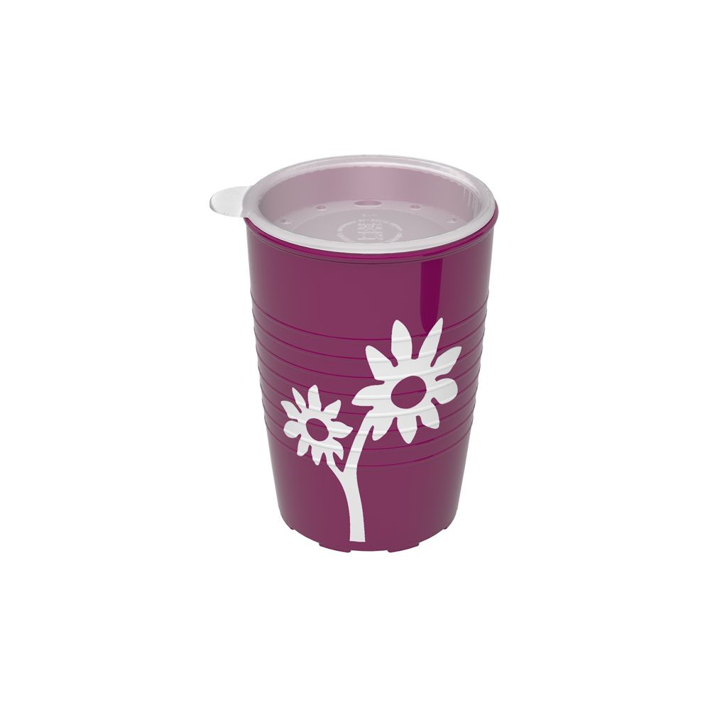 Ornamin Becher mit Antirutsch-Trick Blume therapeutischem Trinkaufsatz, bruchstabil 1 St