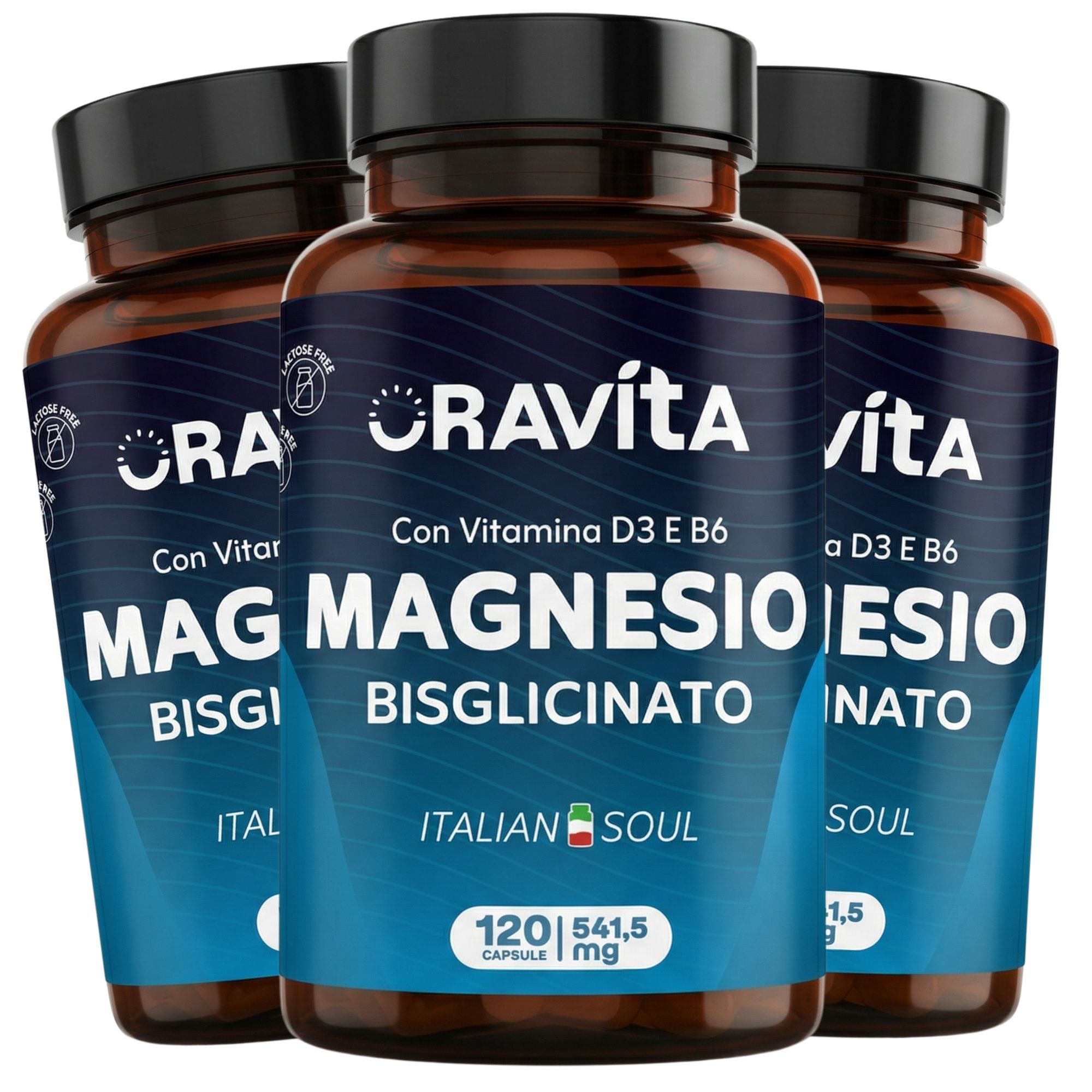 Oravita Magnesio Bisglicinato 450mg + Vitamina D3 B6 - 360 Capsule