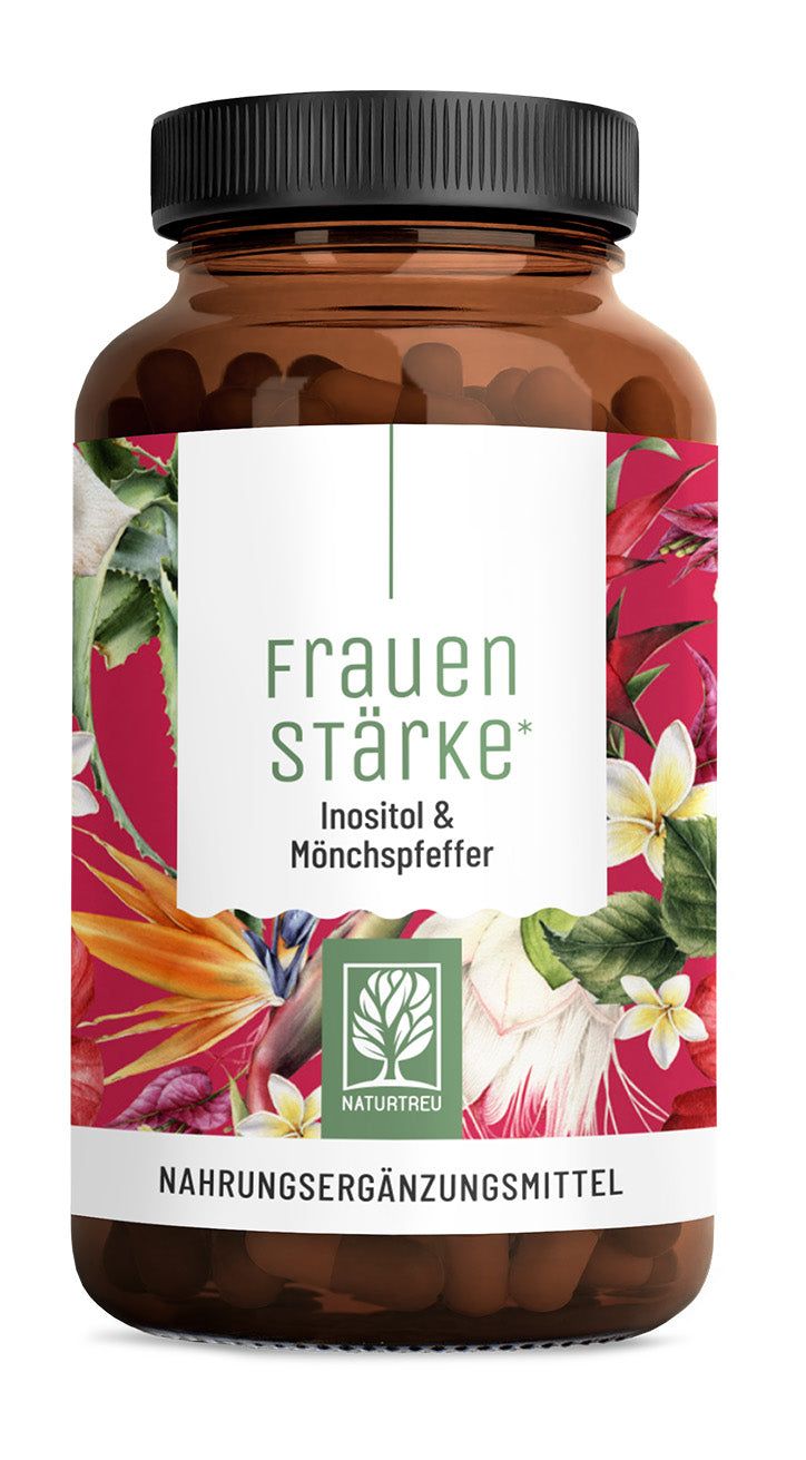 Flasche Frauenstärke, ein innovativer PMS-Komplex mit detaillierten Nährwertangaben.
