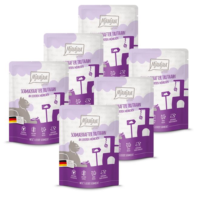 MjAMjAM - Quetschie schmackhafter Truthahn an leckeren Möhrchen 6x300 g Futter