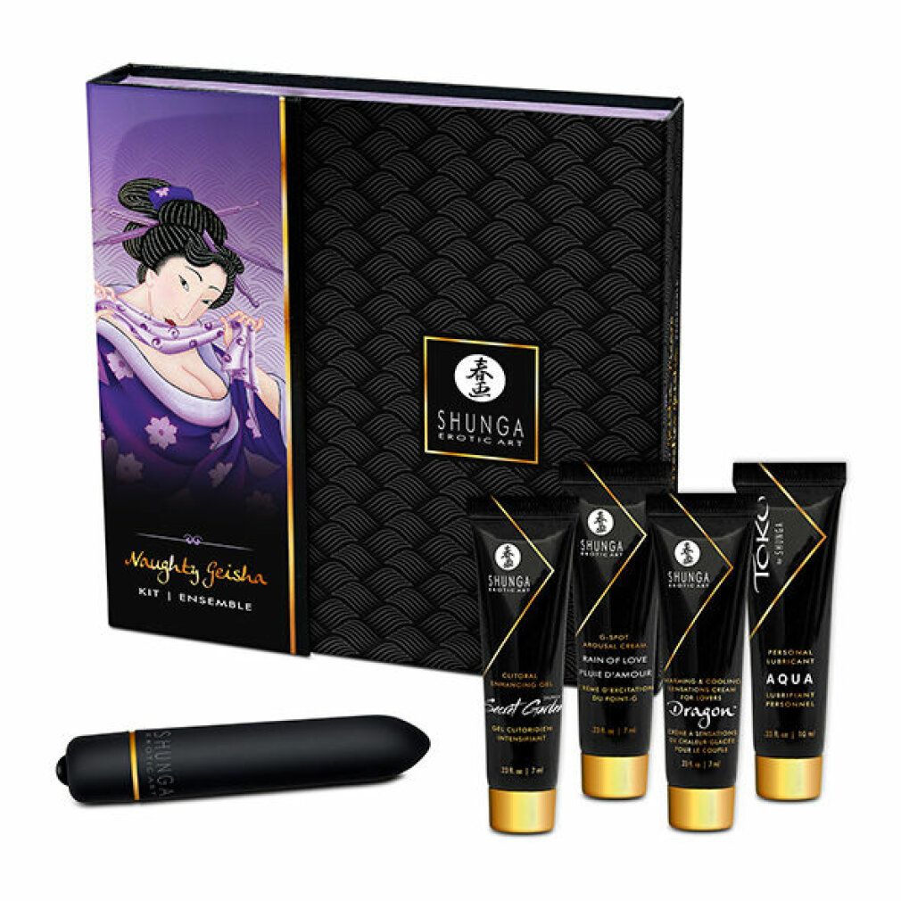Luxus-Set mit Vibrator, Gleitgel, Stimulationscreme | 5-teilig | Shunga