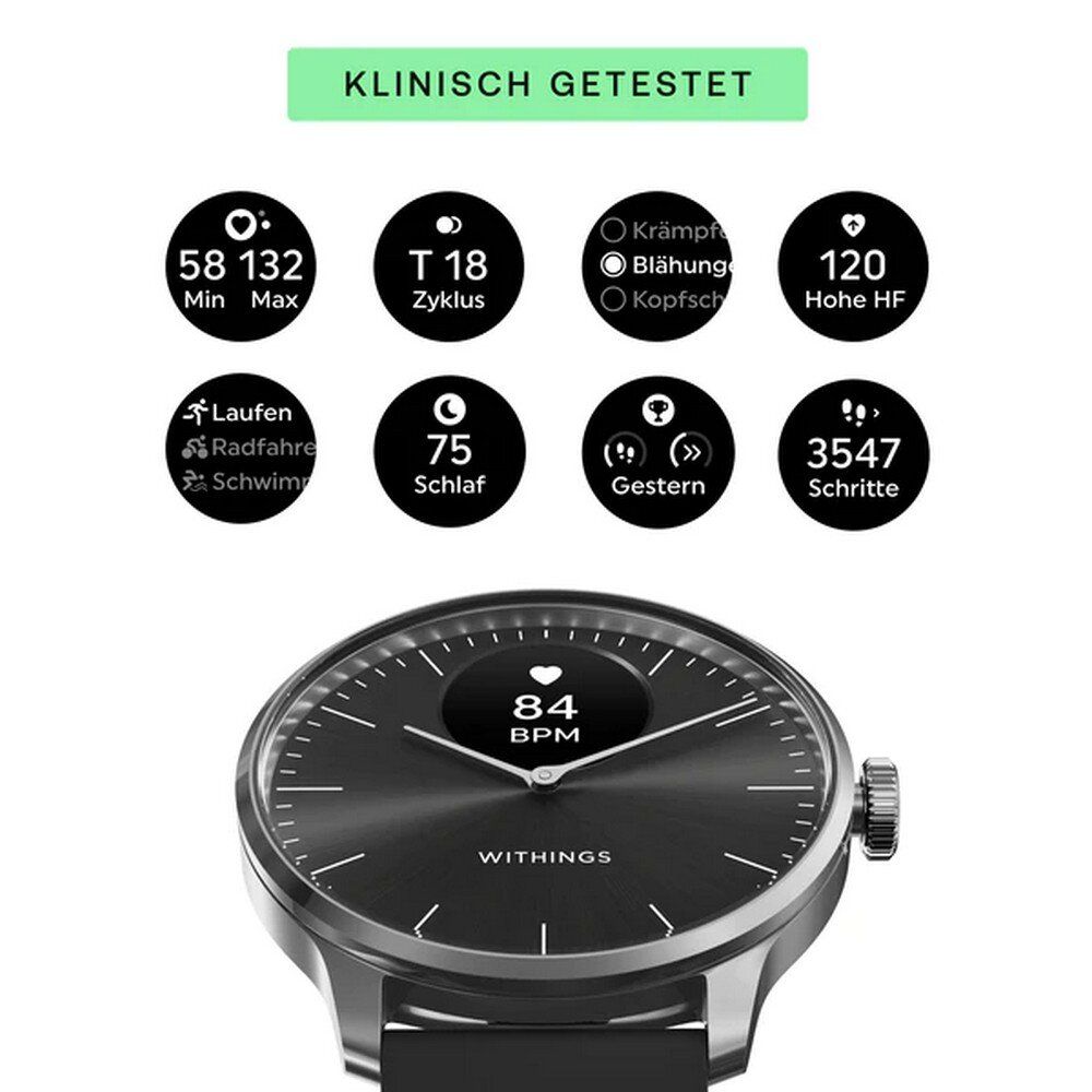 Withings Scanwatch Light, 37 mm, schwarz