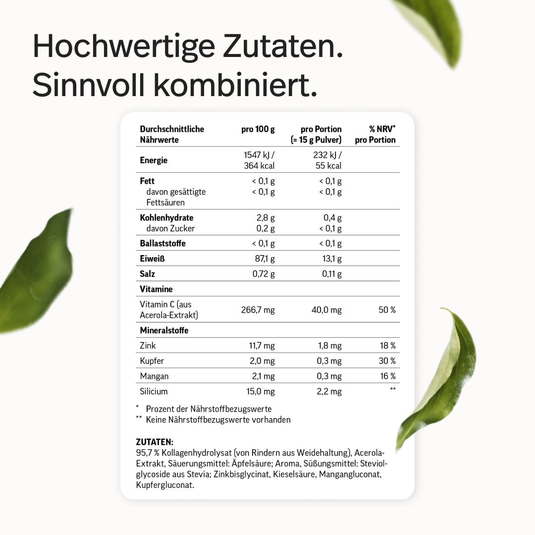 edubily® Kollagen-Hydrolysat Pulver aus Weidehaltung Eistee-Pfirsich