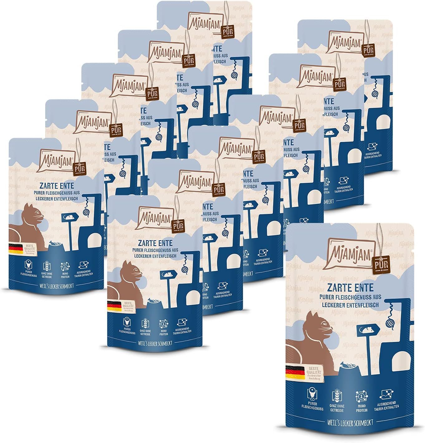 MjAMjAM - Quetschie Purer Fleischgenuss zarte Ente pur 12x125 g Futter