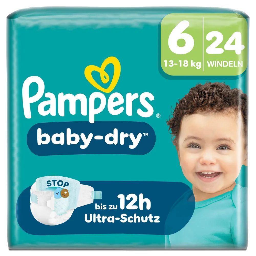 Pampers Baby Dry Gr.6 Extra Large 13-18kg Windeln Single Pack 24 St