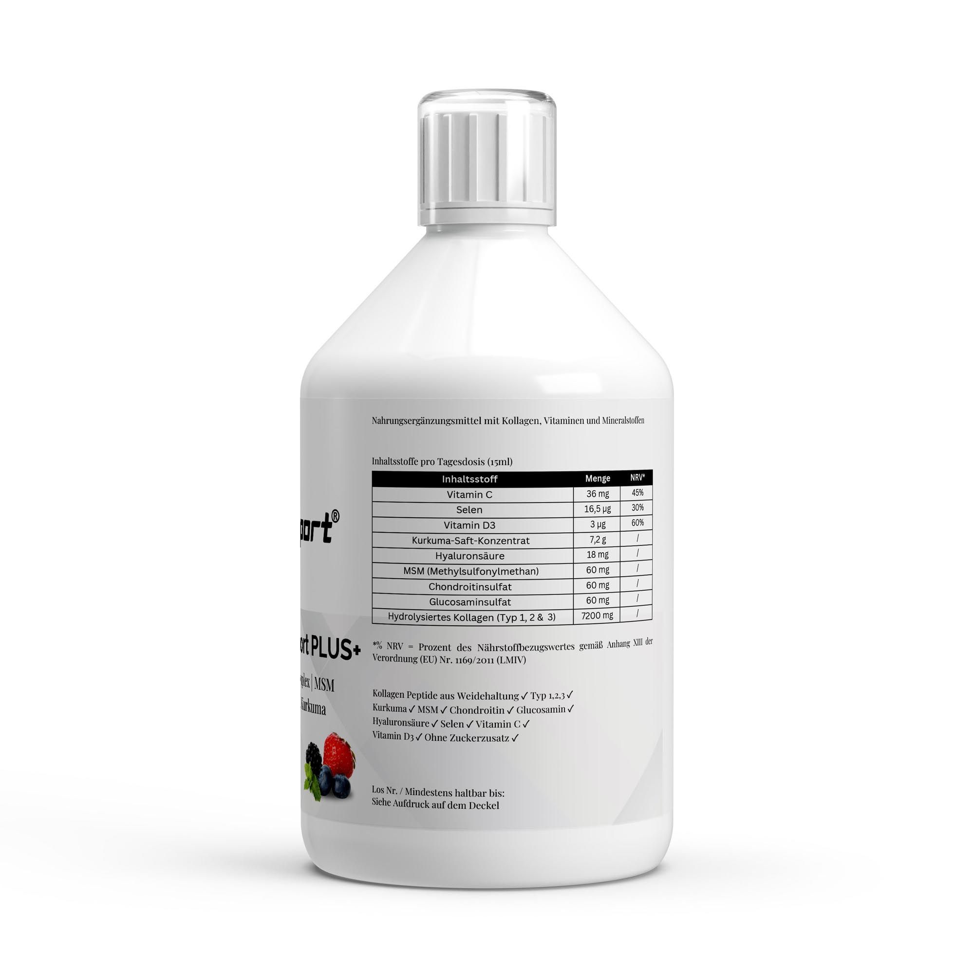 HEALTH & SPORT Kollagen Support PLUS+ Flüßig - Für Haut, Haare, Nägel & Gelenke