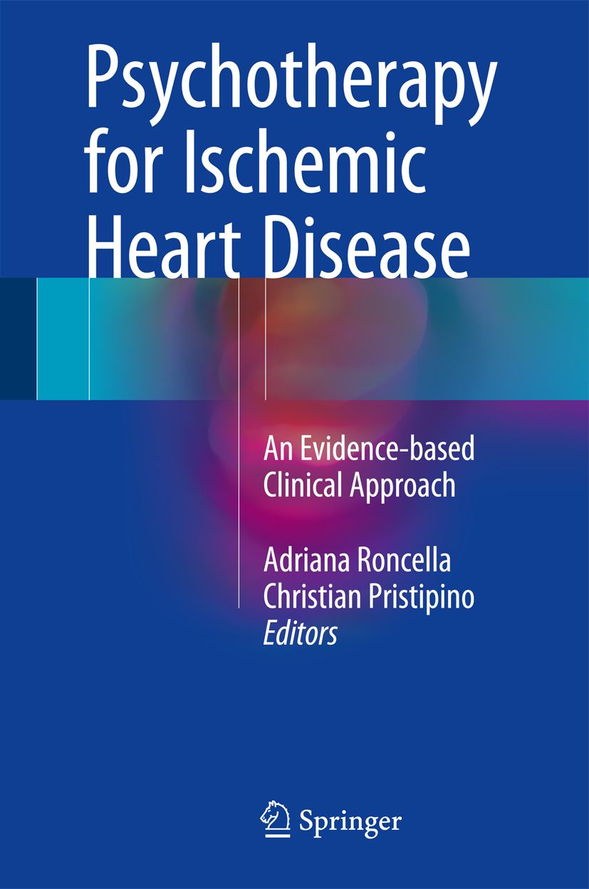 Buchcover mit Titel: Psychotherapie for Ischemic Heart Disease. Autoren: Adriana Roncella, Christian Pristipino. Verlag: Springer.