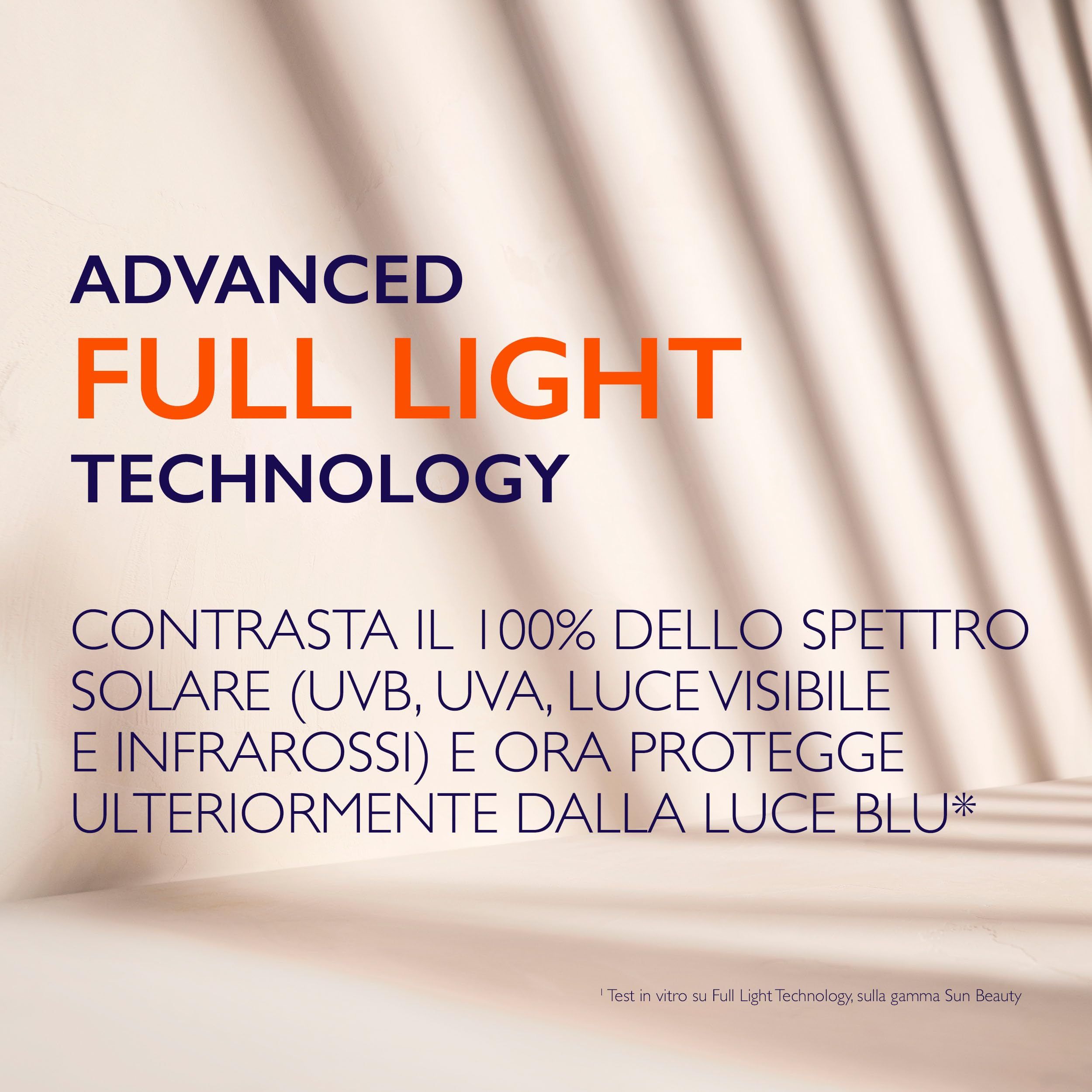 Text über 'Advanced Full Light Technology' Sonnenschutz.