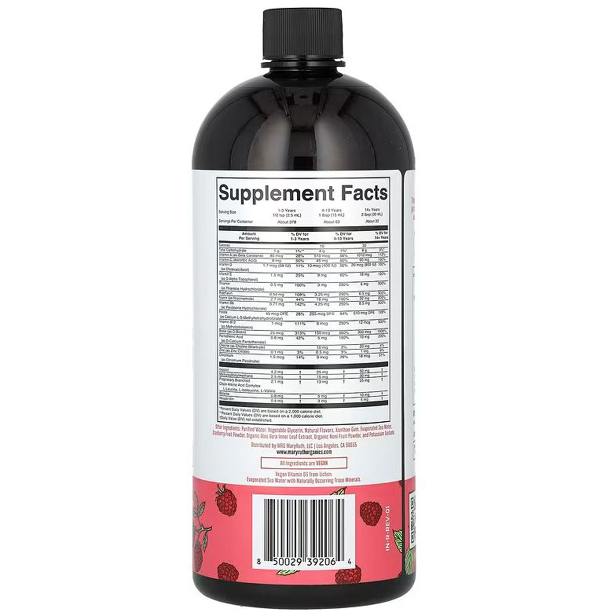 MaryRuth Organics, Liquid Morning Multivitamin Essentials+,  Vegan, Himbeergeschmack