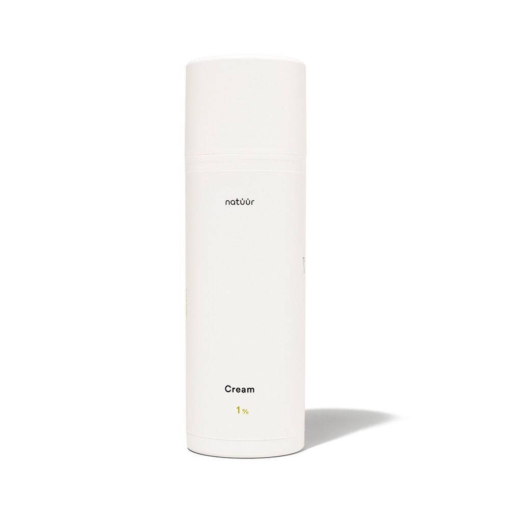 Weiße Creme-Tube mit Aufschrift "natüür" und "Cream 1%".