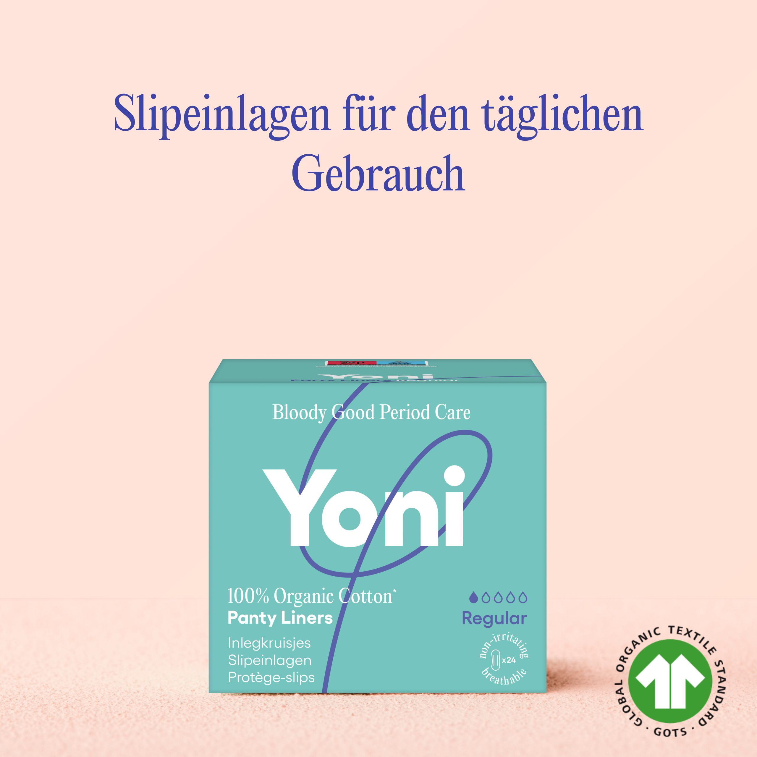 Yoni Bio-Baumwoll-Tampons mit Applikator, GOTS-zertifiziert.