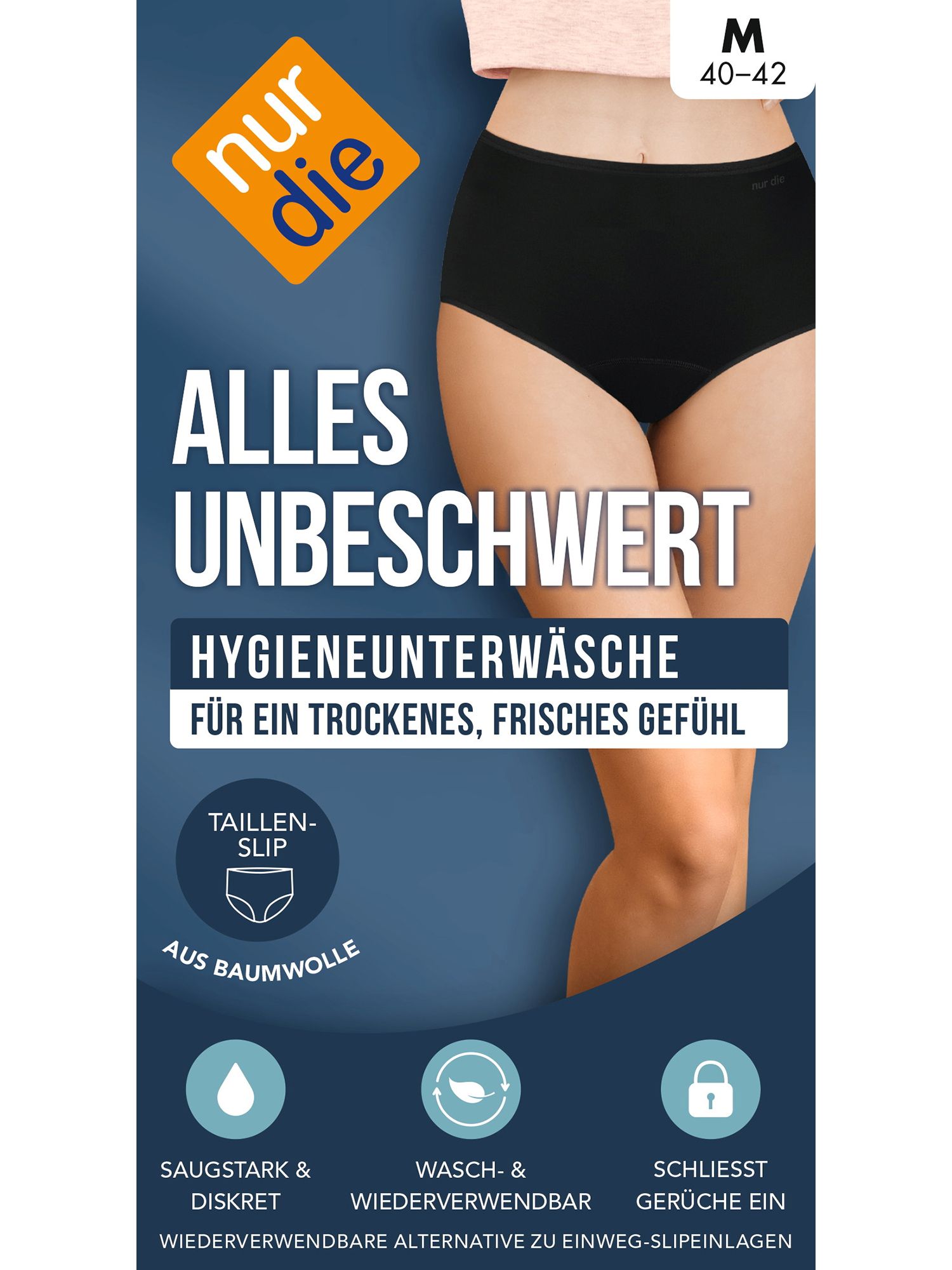 NUR DIE Hygienewäsche Alles Unbeschwert Taillenslip - schwarz - Größe 48-50