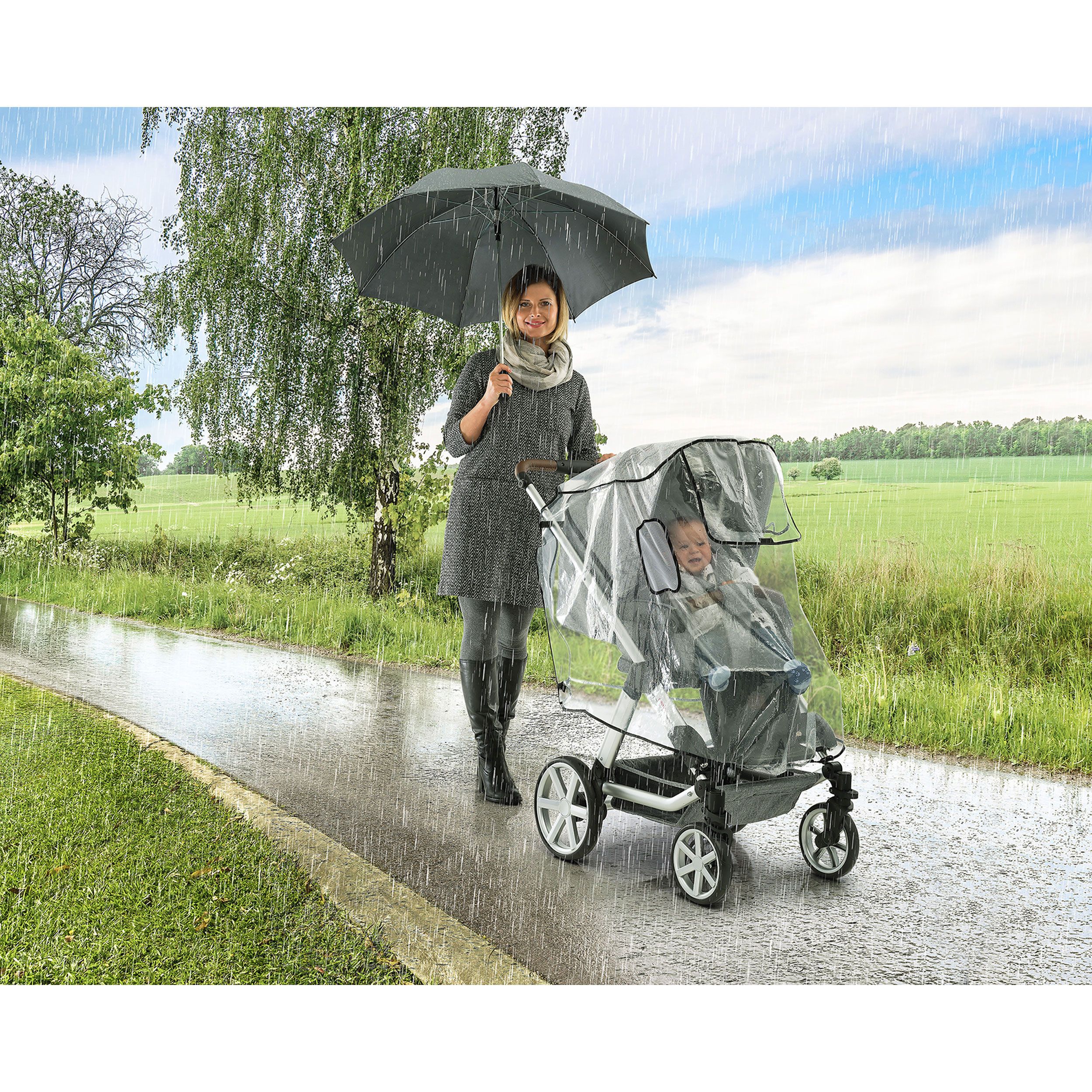 reer RainCover Active Regenschutz, für Buggys / Sportwagen / Kinderwagen, Universell