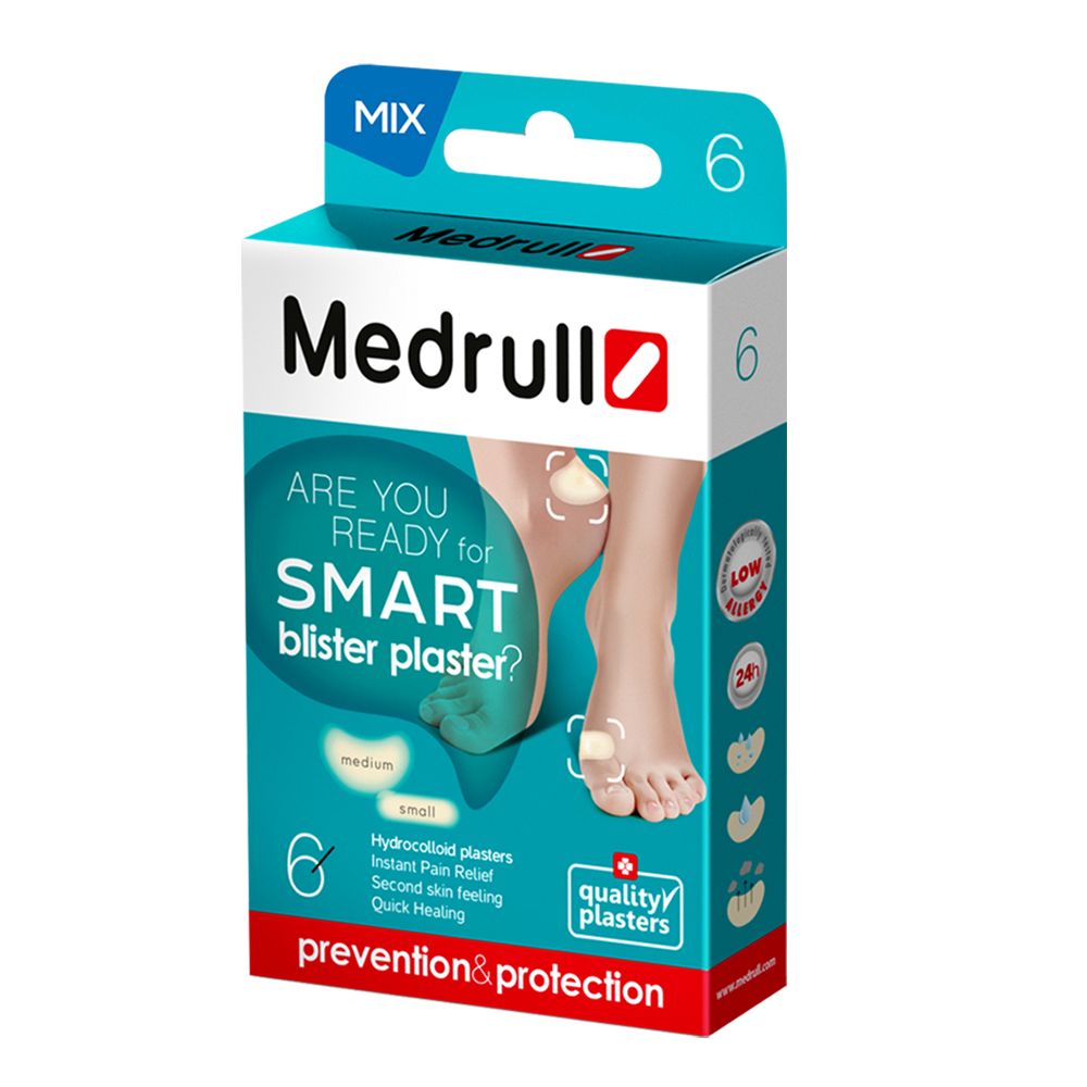 Medrull Smart Blasen-Pflaster Mix, Hydrokolloid-Pflaster 5 in 1 6 St