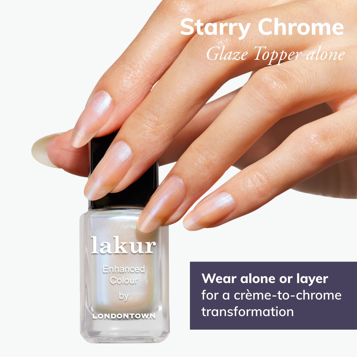 LONDONTOWN lakur Starry Chrome Glaze Topper Nagellack