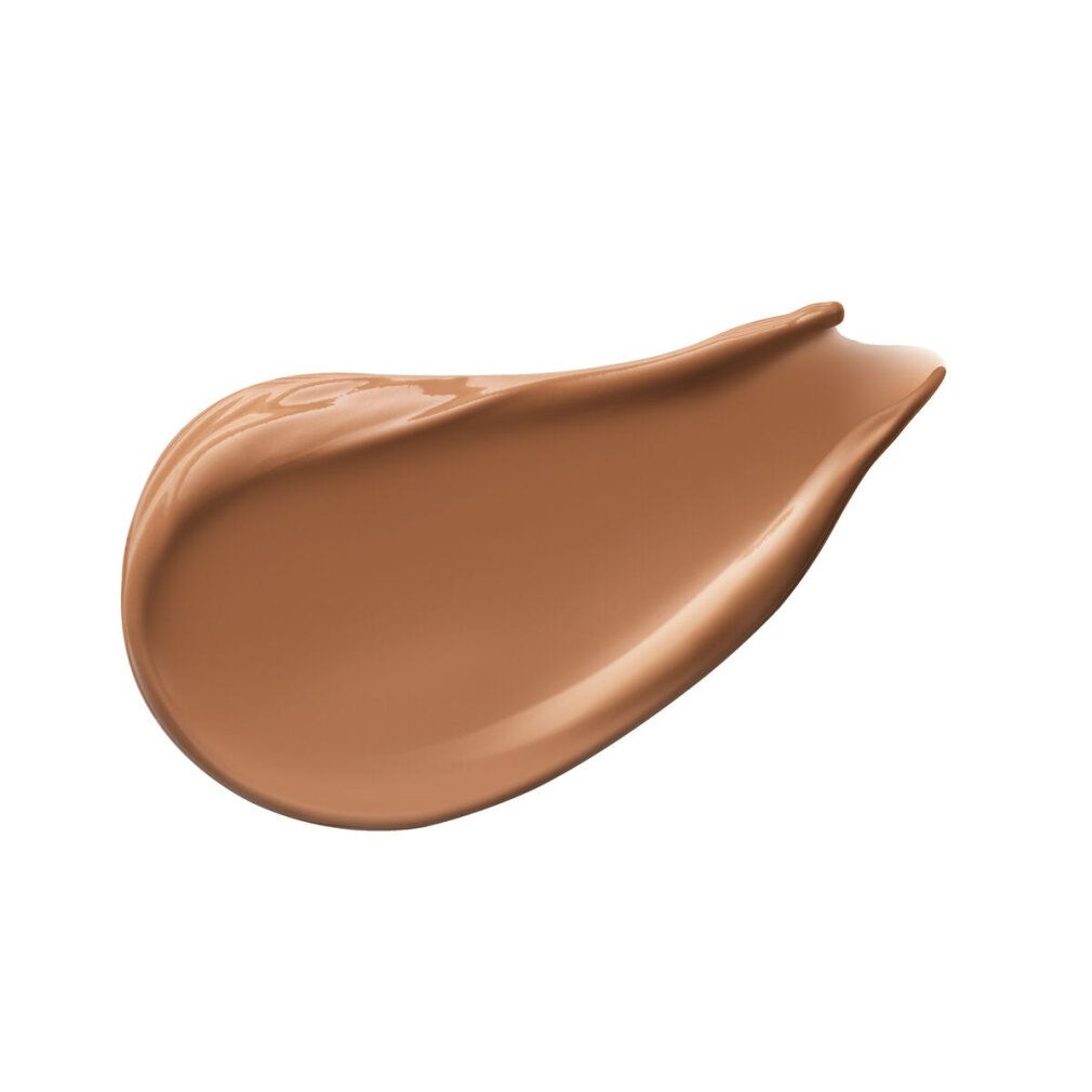 Brauner Concealer-Farbton, tropfenförmig auf weißem Hintergrund.