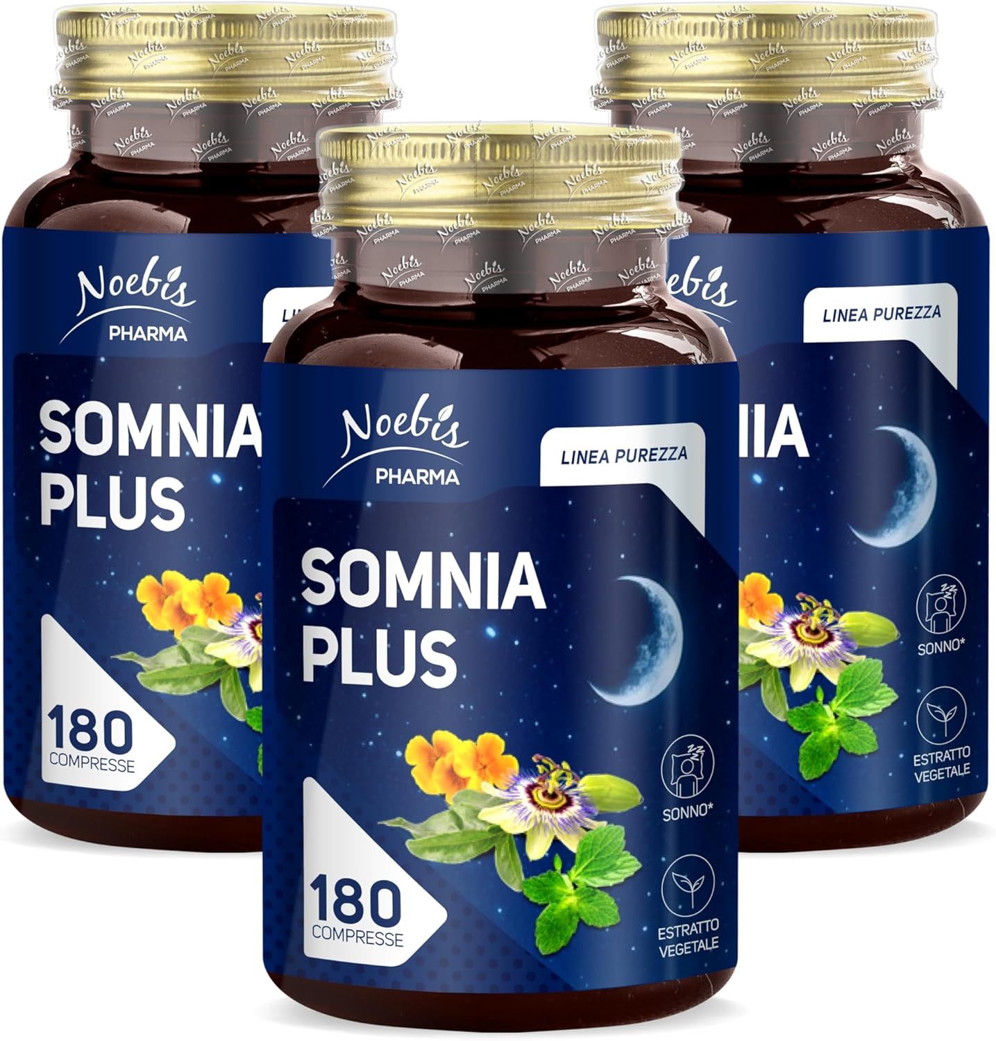 Noebis Pharma Somnia Plus - 3 Flaconi - 540 Compresse Totali