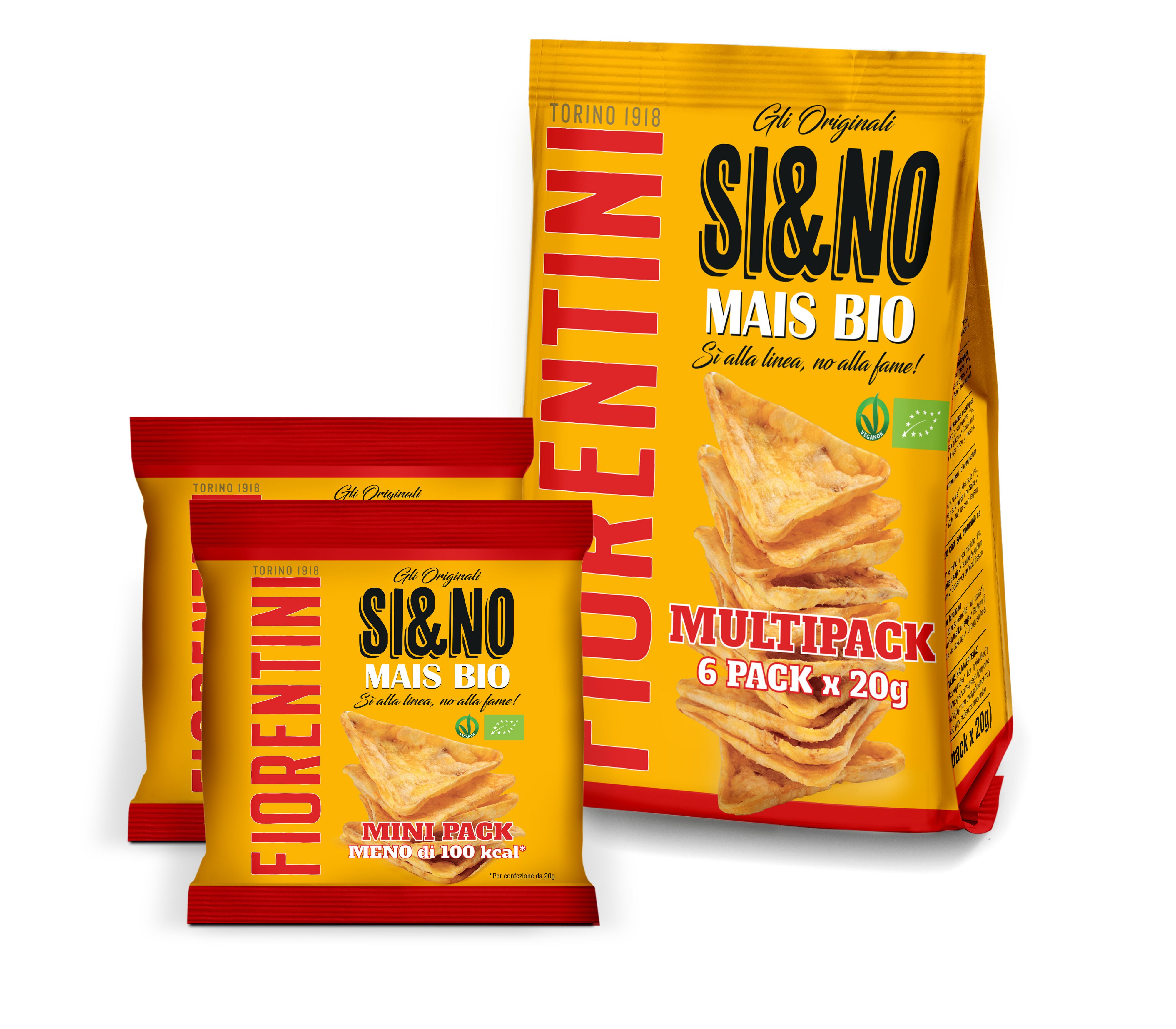 BIO Si&No Triangolini di Mais Senza Glutine Multipack (6x20g) - Fiorentini