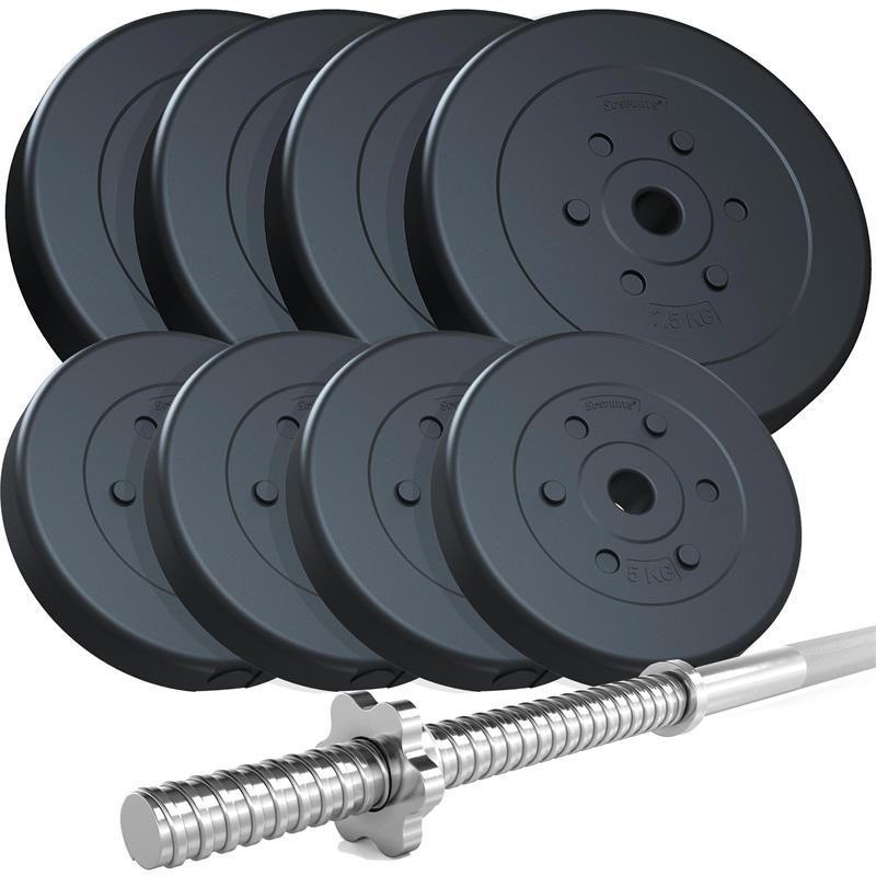 ScSPORTS® Langhantelset 60 kg Kunststoff 4 x 5 kg und 4 x 10 kg