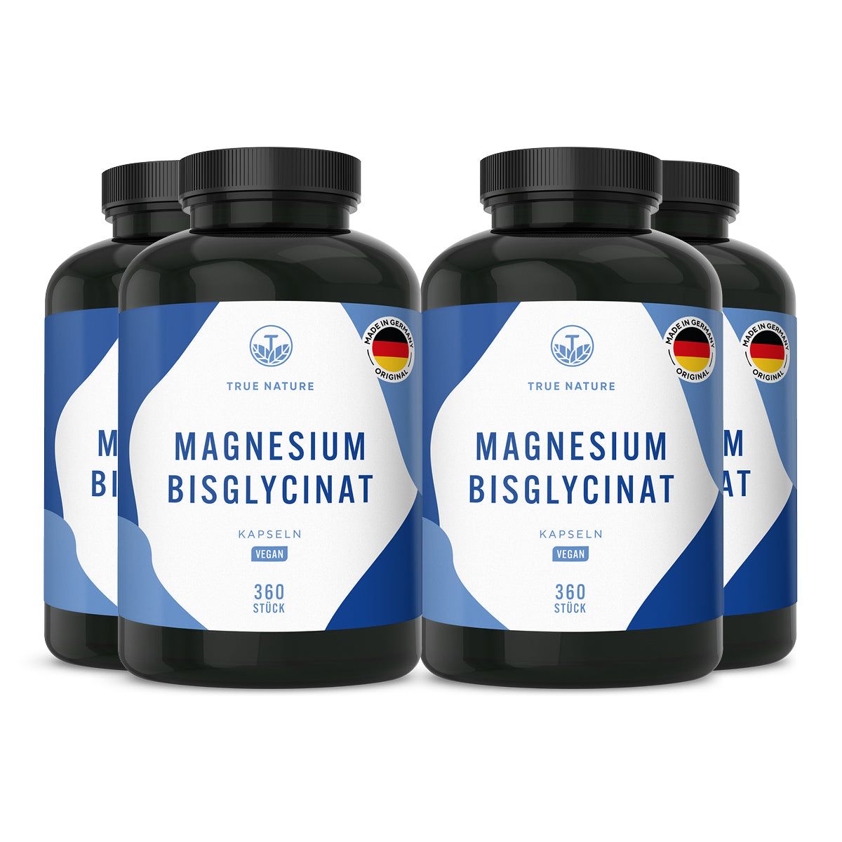 True Nature® Magnesium Kapseln - Bisglycinat (Magnesium Glycinat) 4x360 St
