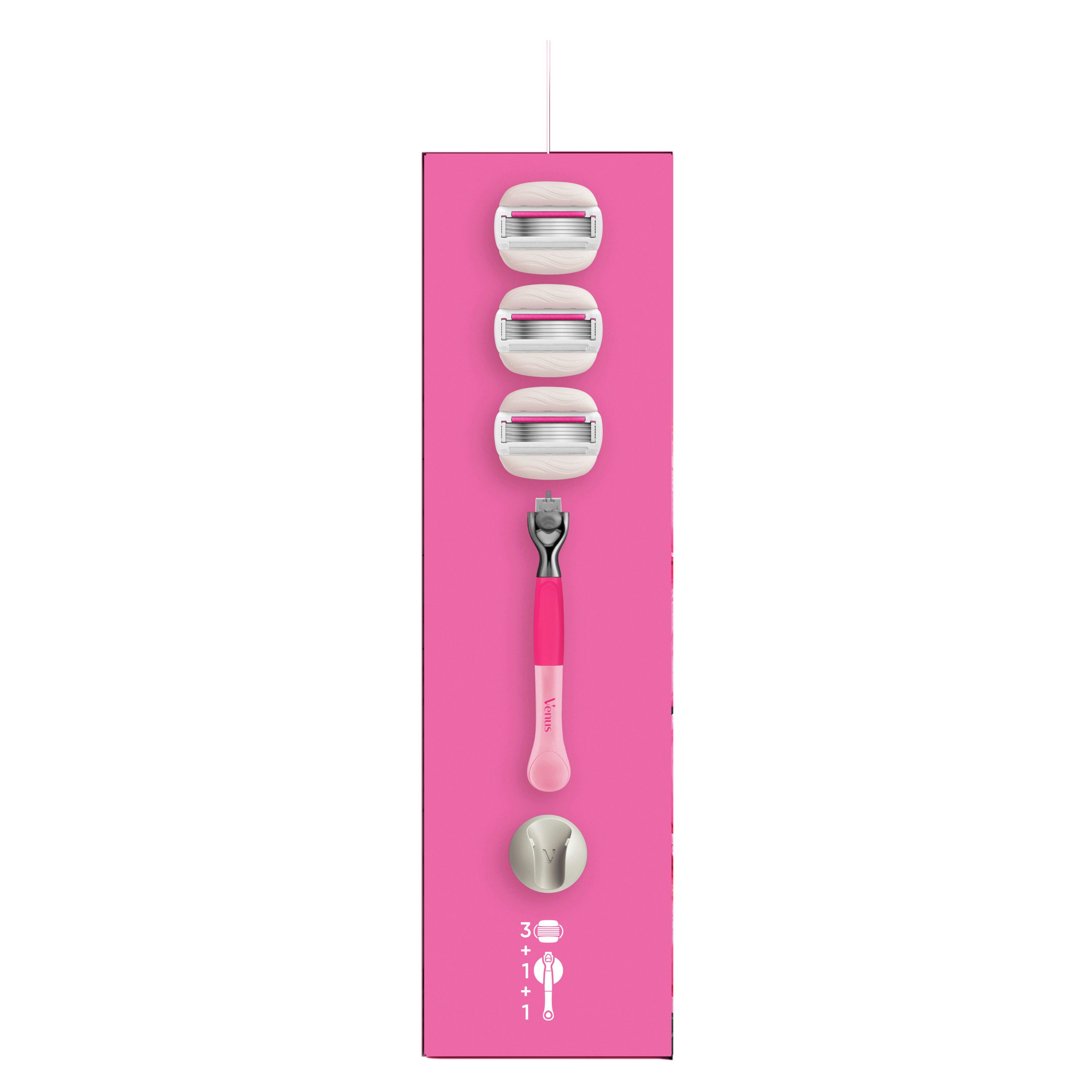 Gillette Venus - Damennassrasierer "Comfortglide Tropical" + 3 Ersatzklingen + Duschhalterung