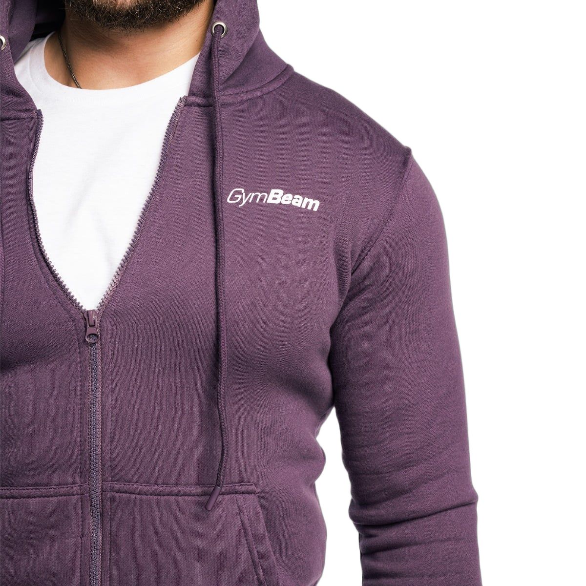 GymBeam Hoodie Herren regular mit Reißverschluss und Kapuze in Obsidian