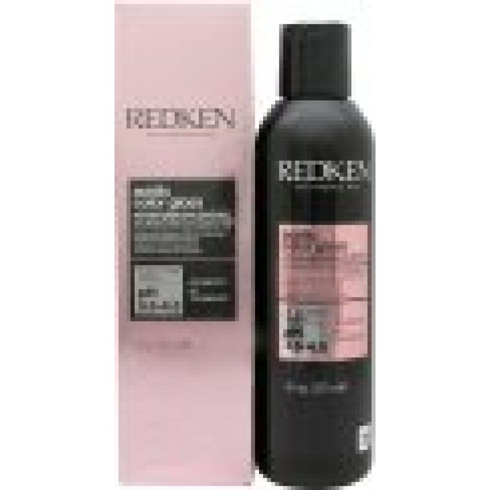 Schwarze Flasche und rosa Verpackung. Aufschrift: REDKEN, acidic color gloss, pH 3.5-4.5. 237ml.
