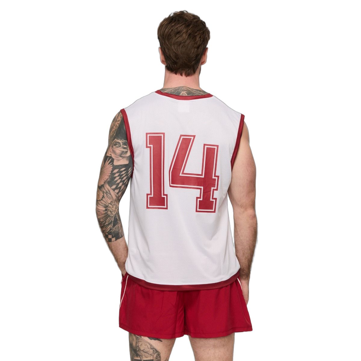GymBeam Shorts Herren Oversized Varsity Rot