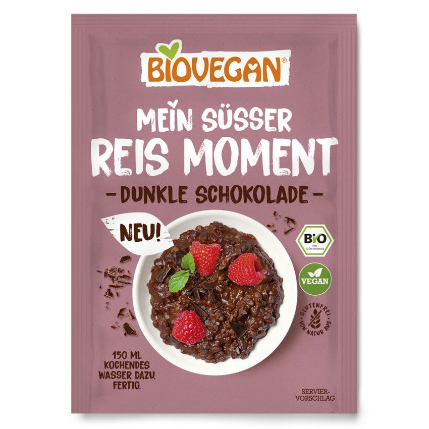 Biovegan Süßer Reismoment Schokolade glutenfrei