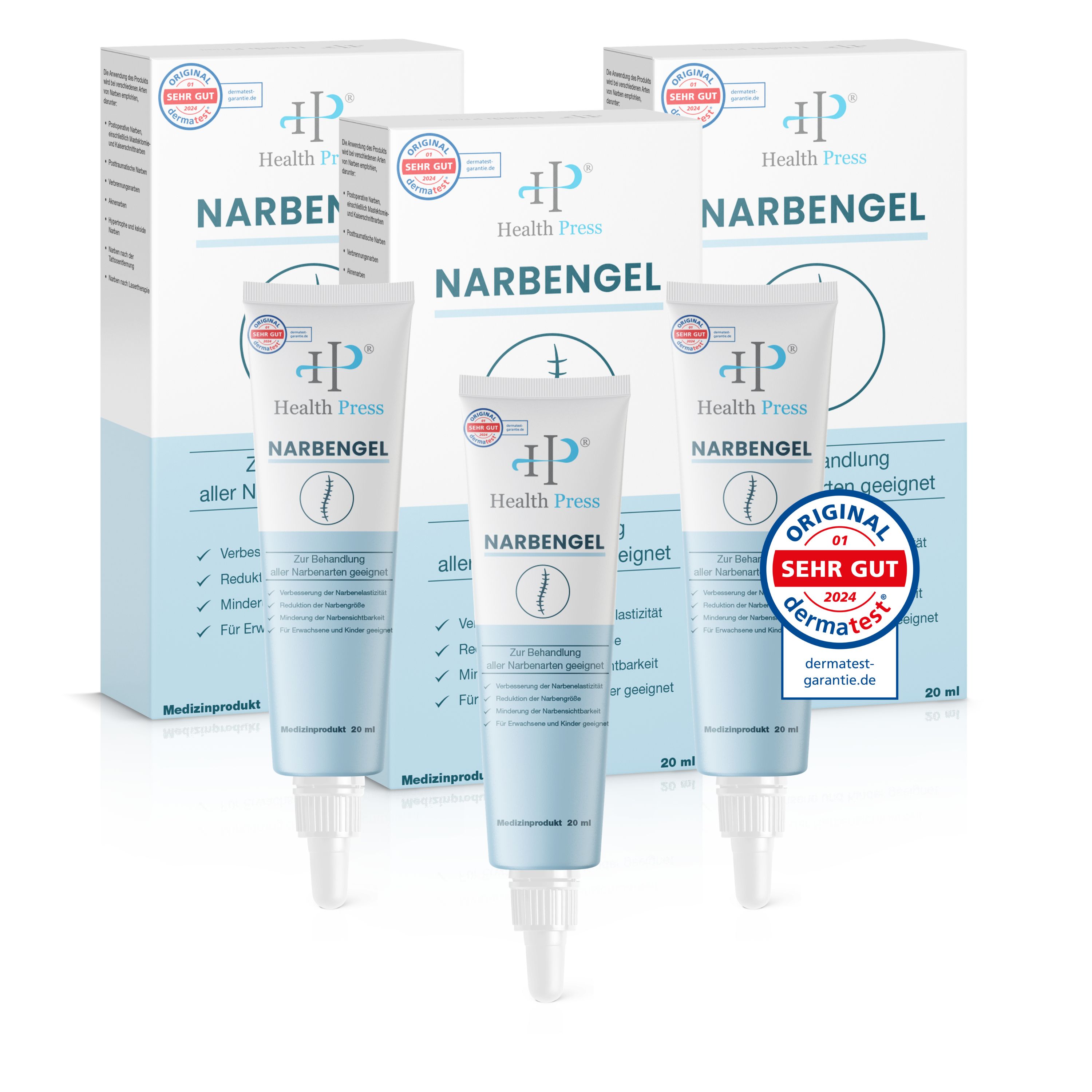 Health Press Narbengel – Narbensalbe zur Minderung von Narben Für alle geeignet 3x30 ml Gel