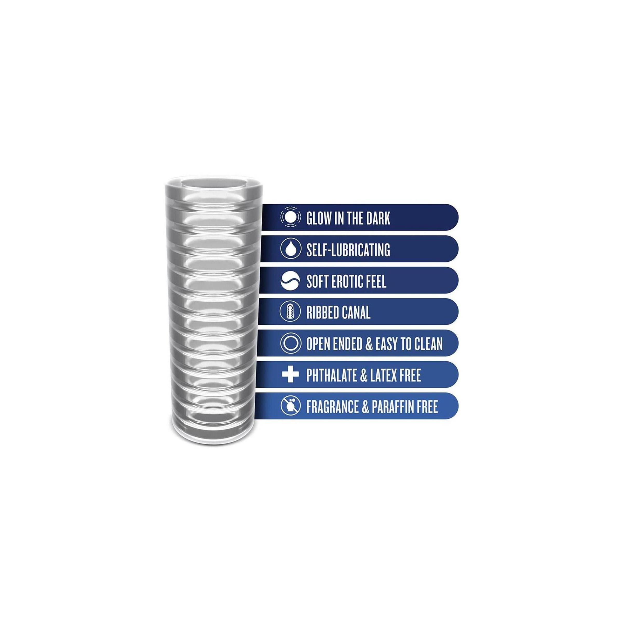 Blush - RIZE RIBZ SELF LUBRICATING STROKER CLEAR